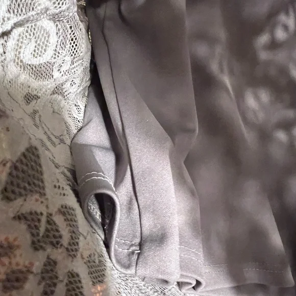 White House Black Market Charcoal Lace Blouse - Picture 6 of 6